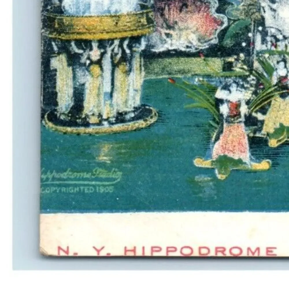 VTG Postcard New York City The Court of the Golden Fountains Society Circus 1905